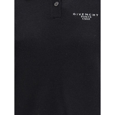 Givenchy Black Wool Polo Shirt