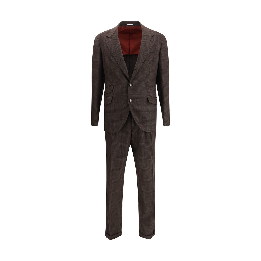 Brunello Cucinelli Brown Wool Two-Piece Suit