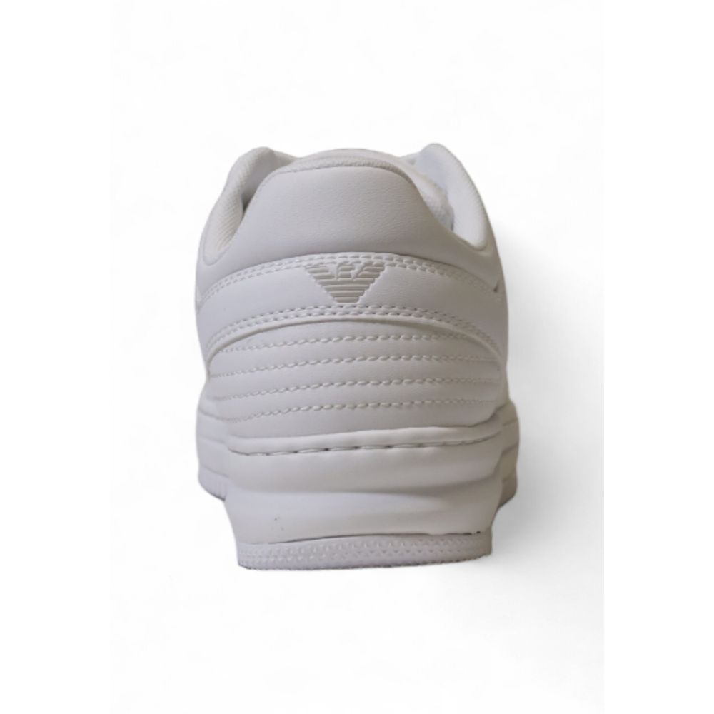 EA7 Emporio Armani White Polyester Athletic Sneakers