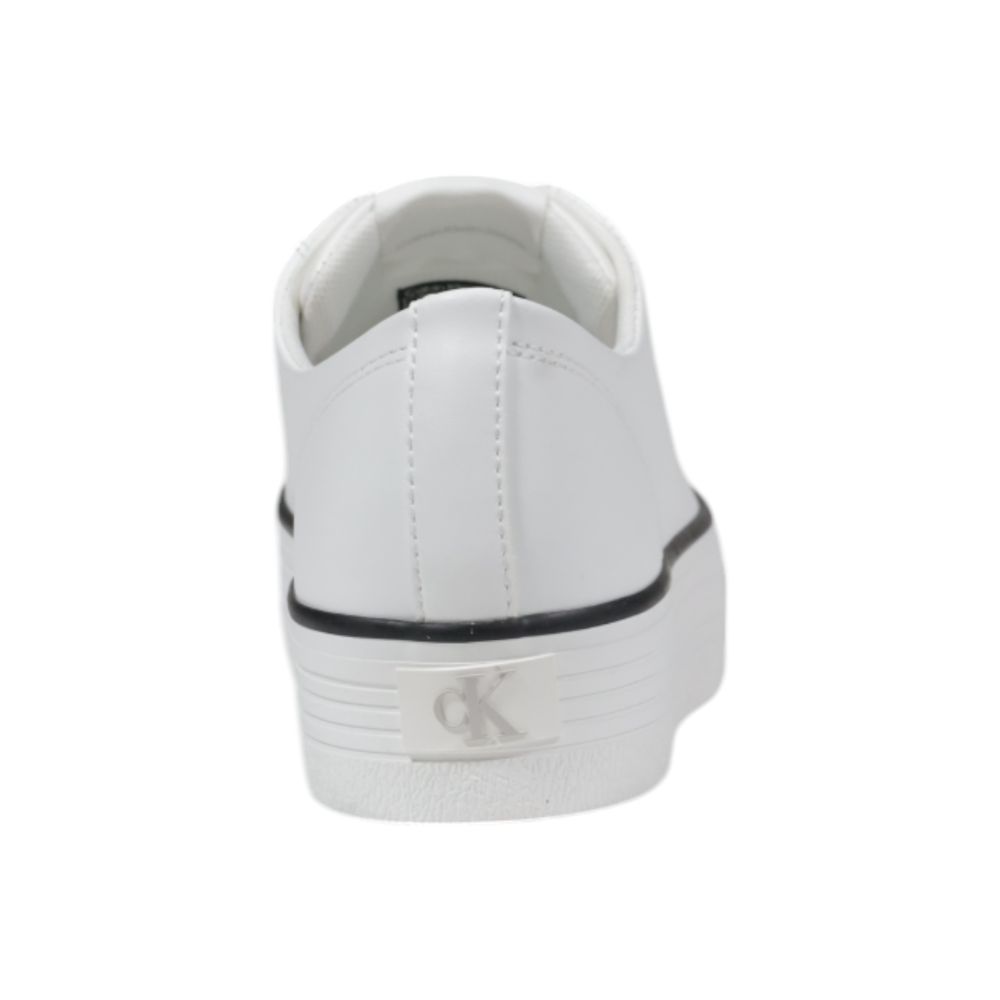 Calvin Klein Jeans Black And White Leather Platform Sneakers