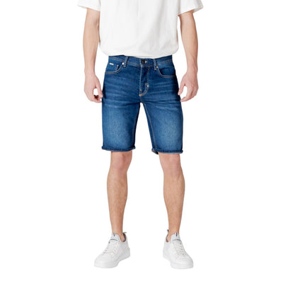 Antony Morato Blue Cotton Bermuda Shorts