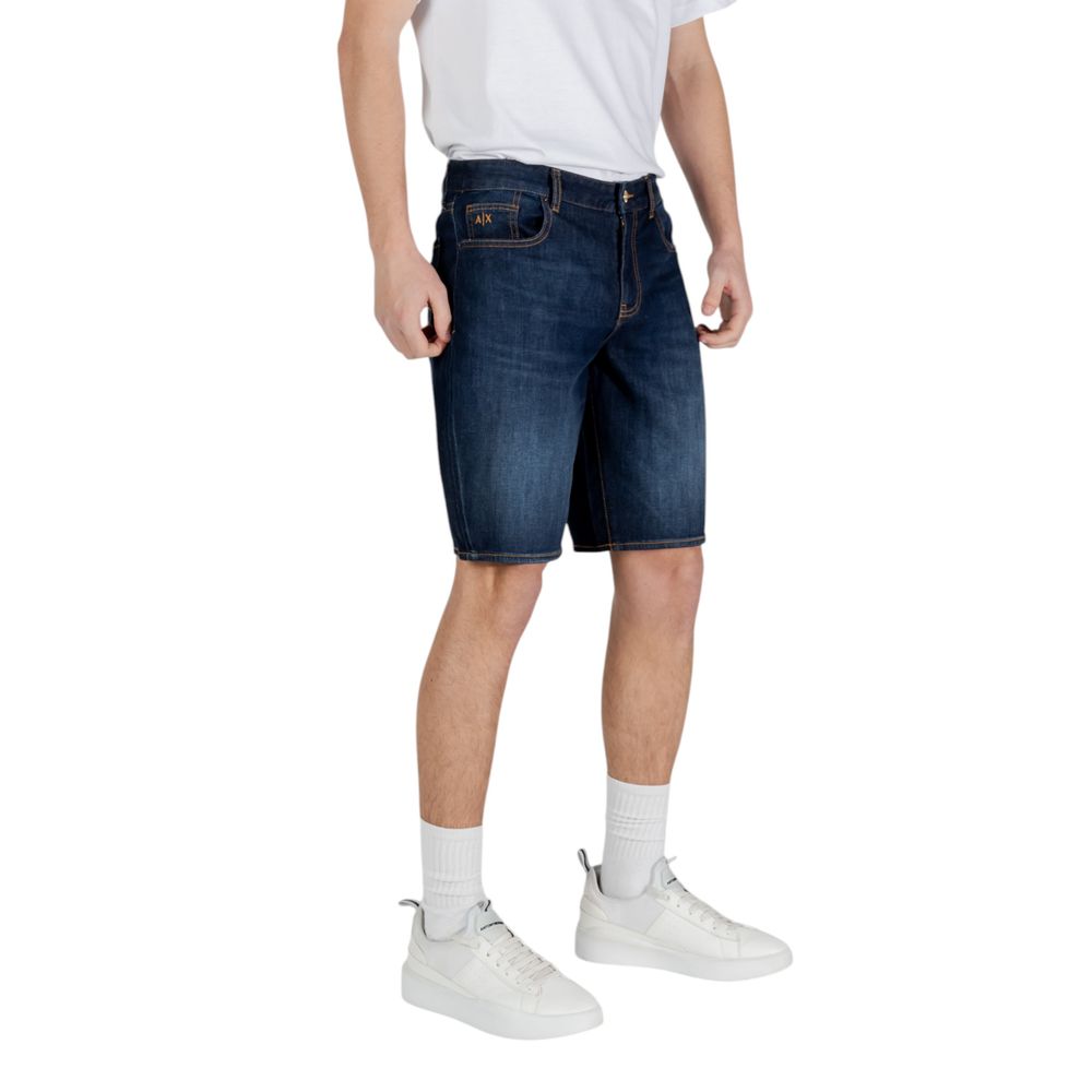 Armani Exchange Blue Cotton Bermuda Shorts