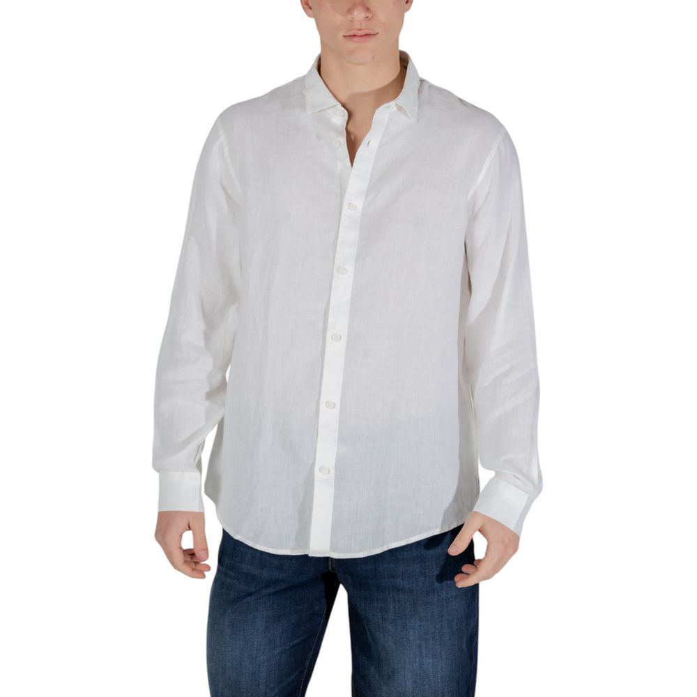 Armani Exchange White Linen Dress Shirt - BrandFit 88