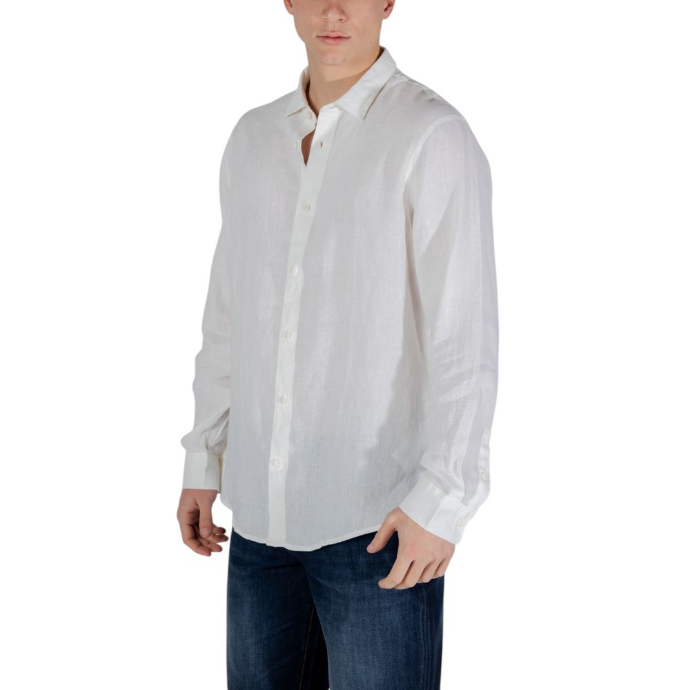Armani Exchange White Linen Dress Shirt - BrandFit 88