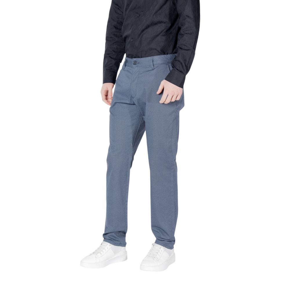 Armani Exchange Blue Cotton Skinny Pants