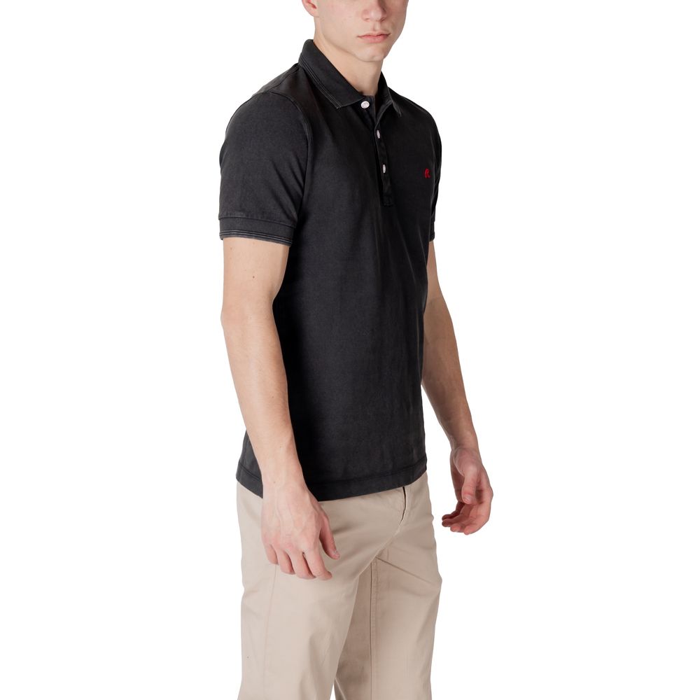 Replay Black Cotton Polo Shirt