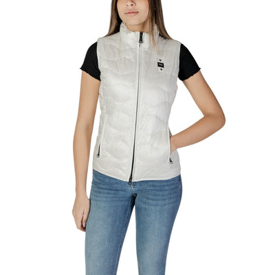 Blauer White Polyamide Sleveless Jacket