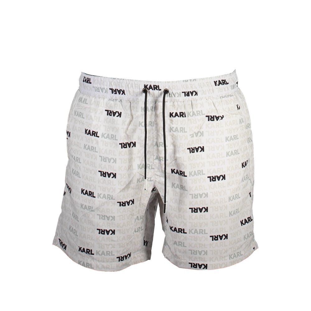 Karl Lagerfeld White Polyester Men's Swim Trunks