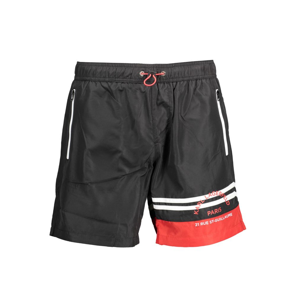 Karl Lagerfeld Black Polyester Men's Swim Boxer