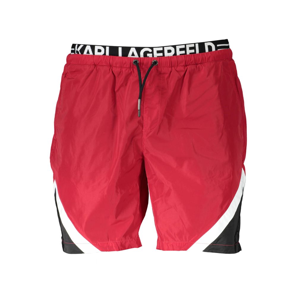 Karl Lagerfeld Red Polyester Men's Swim Boxer