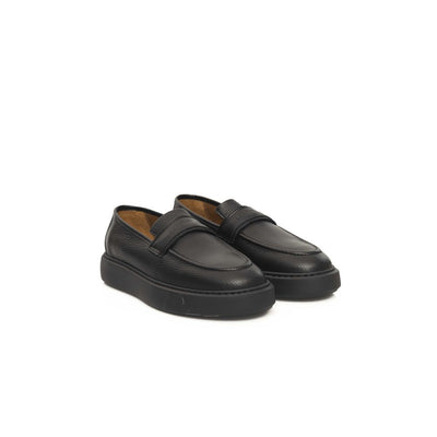 Cerruti 1881 Black Leather Men Loafer