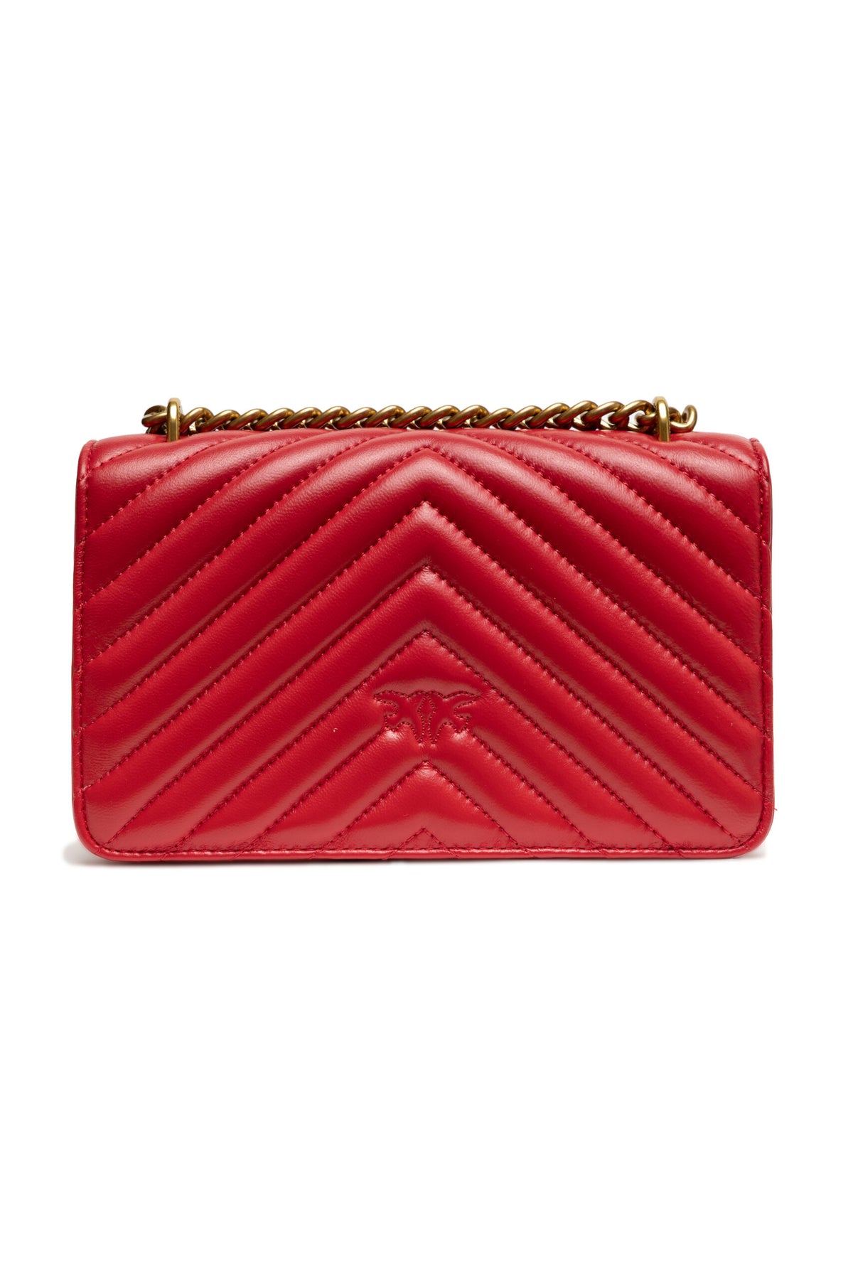 PINKO Red Leather Love One Mini Shoulder Bag - BrandFit 88