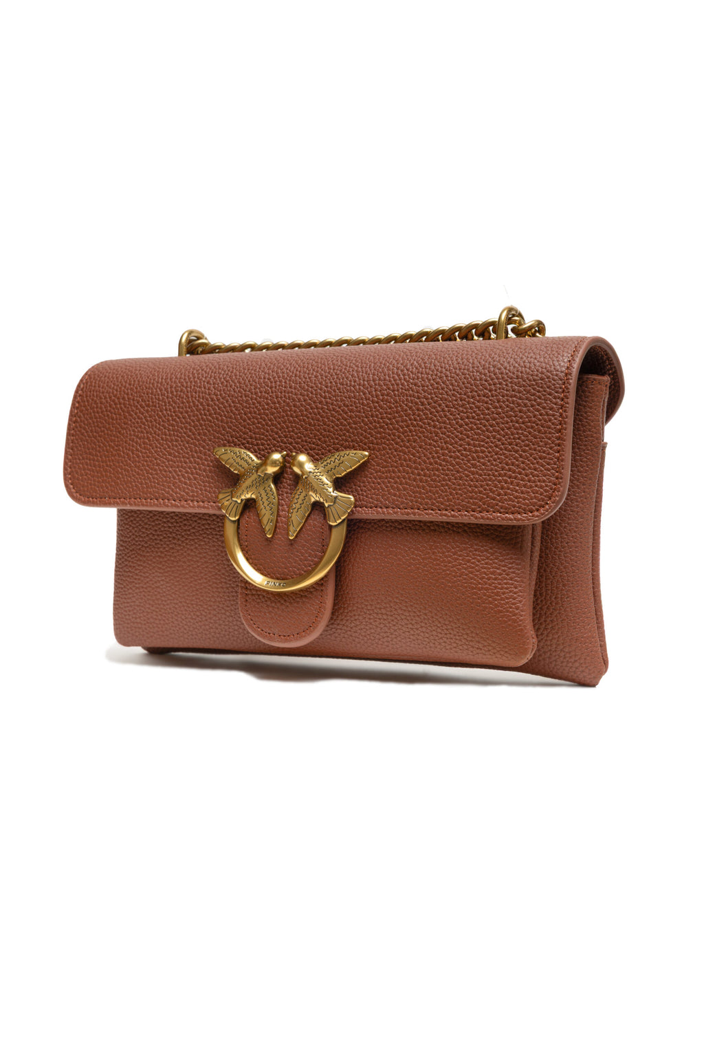 PINKO Brown Leather Love Boucle Riga Shoulder Bag - BrandFit 88