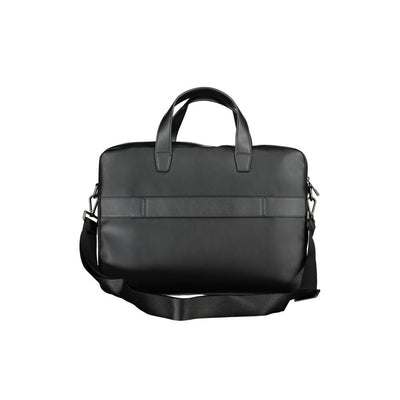 Tommy Hilfiger Black Polyurethane Men's Briefcase