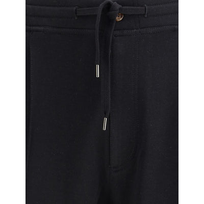 Brunello Cucinelli Black Cotton Joggers (Workout Pants)