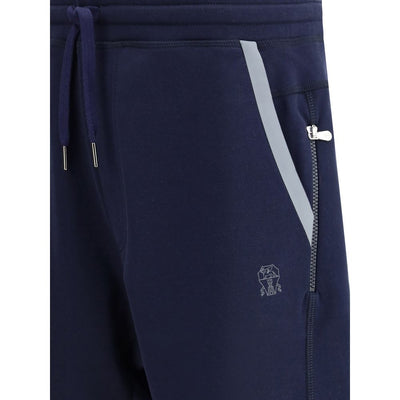 Brunello Cucinelli Blue Cotton Joggers (Workout Pants)