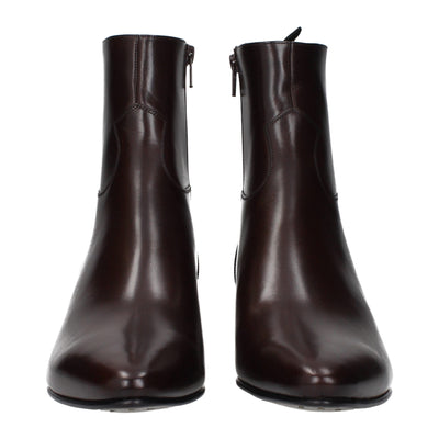 Celine Red Leather Ankle Boots