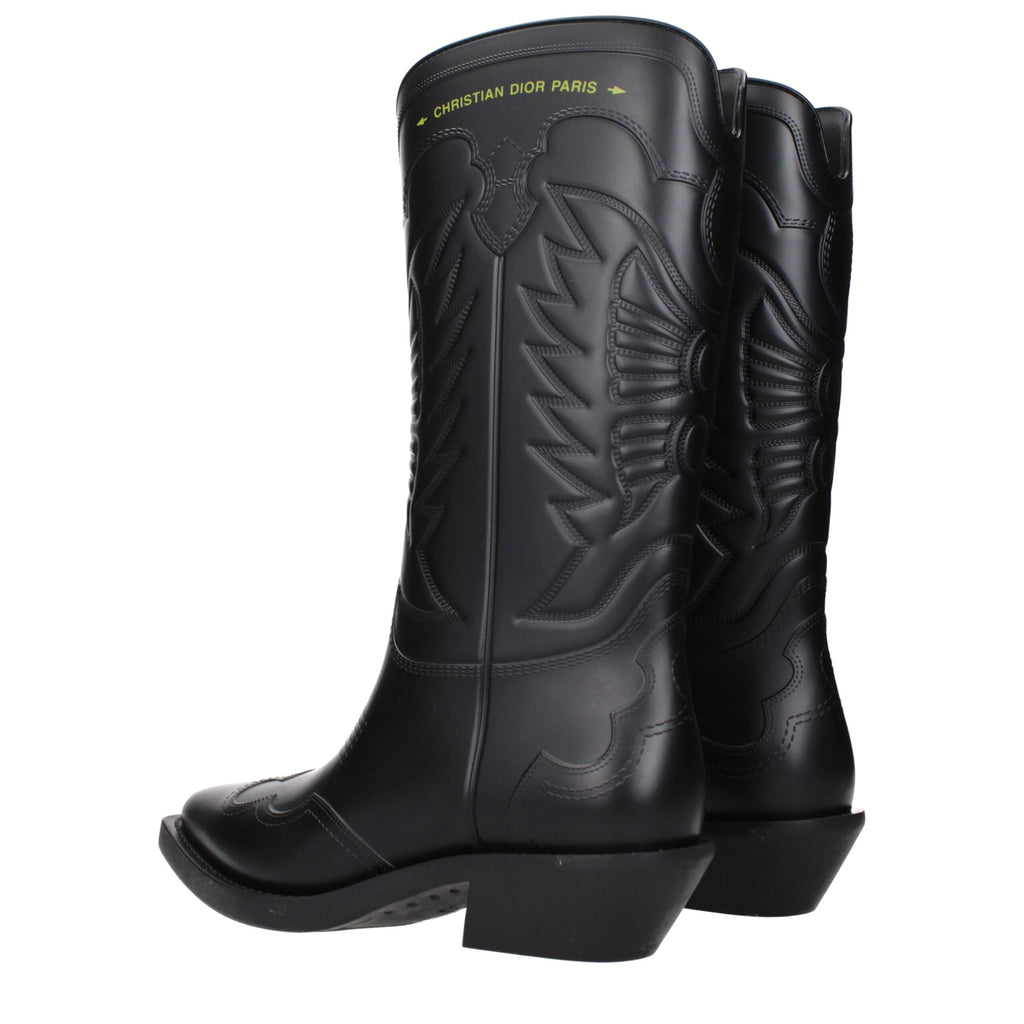Christian Dior Black Cotton Boots