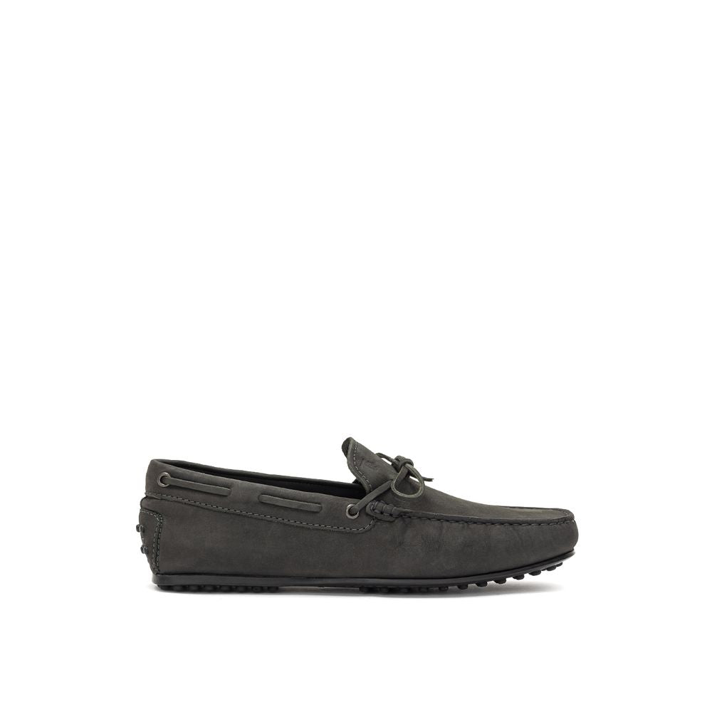 Tod's Gray Nubuc Leather Moccassin