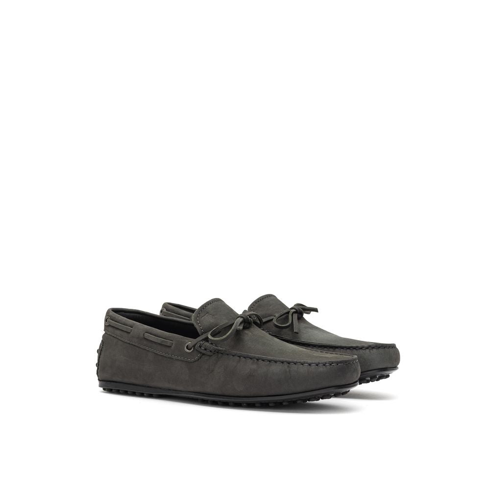 Tod's Gray Nubuc Leather Moccassin