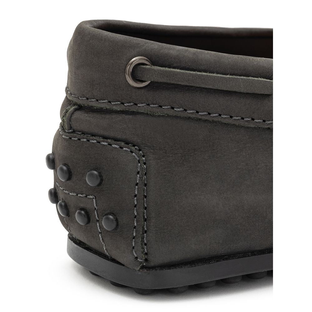Tod's Gray Nubuc Leather Moccassin