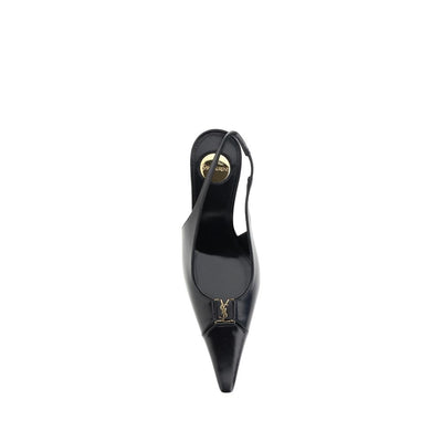 Saint Laurent Black Calf Leather Bos Taurus High Heel Pumps