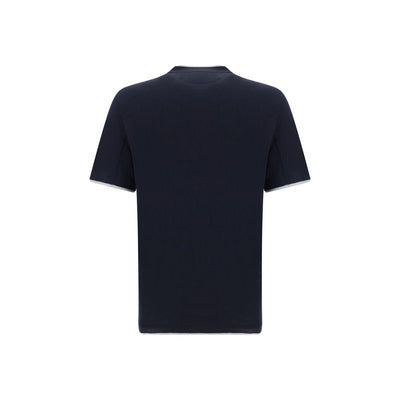 Brunello Cucinelli Blue Cotton T-Shirt