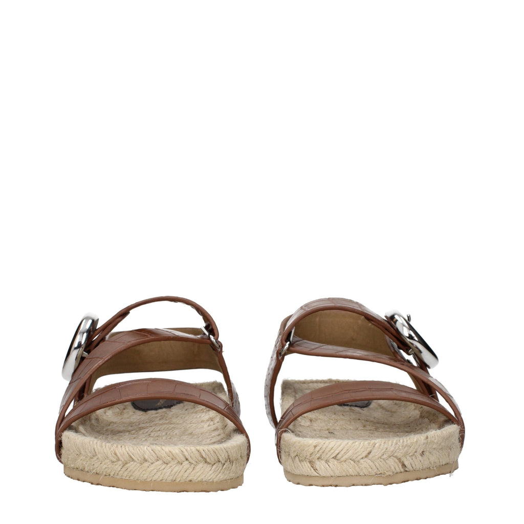 Stella McCartney Brown Leather Flat Sandals