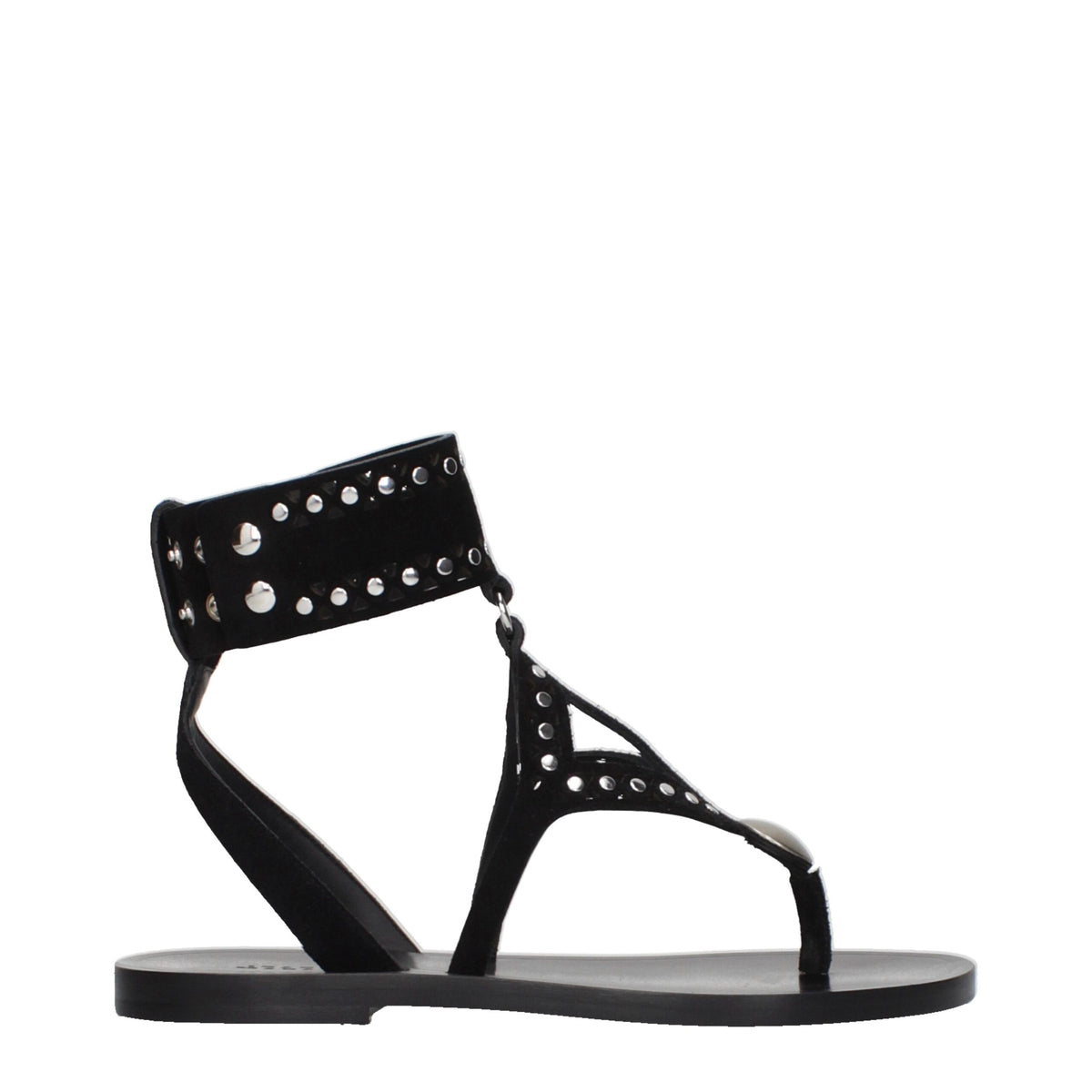 Isabel Marant Black Leather Flip-Flop Sandals