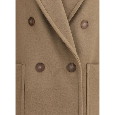 Max Mara Beige Fleece Wool Coat