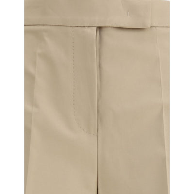 Max Mara Beige Cotton Casual Pants