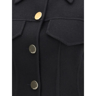 Max Mara Black Fleece Wool Coat