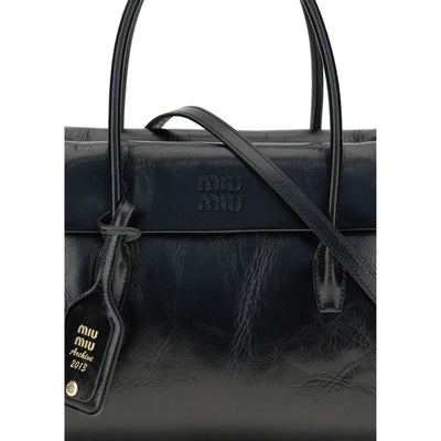 Miu Miu Black Calf Leather Bos Taurus Handbag