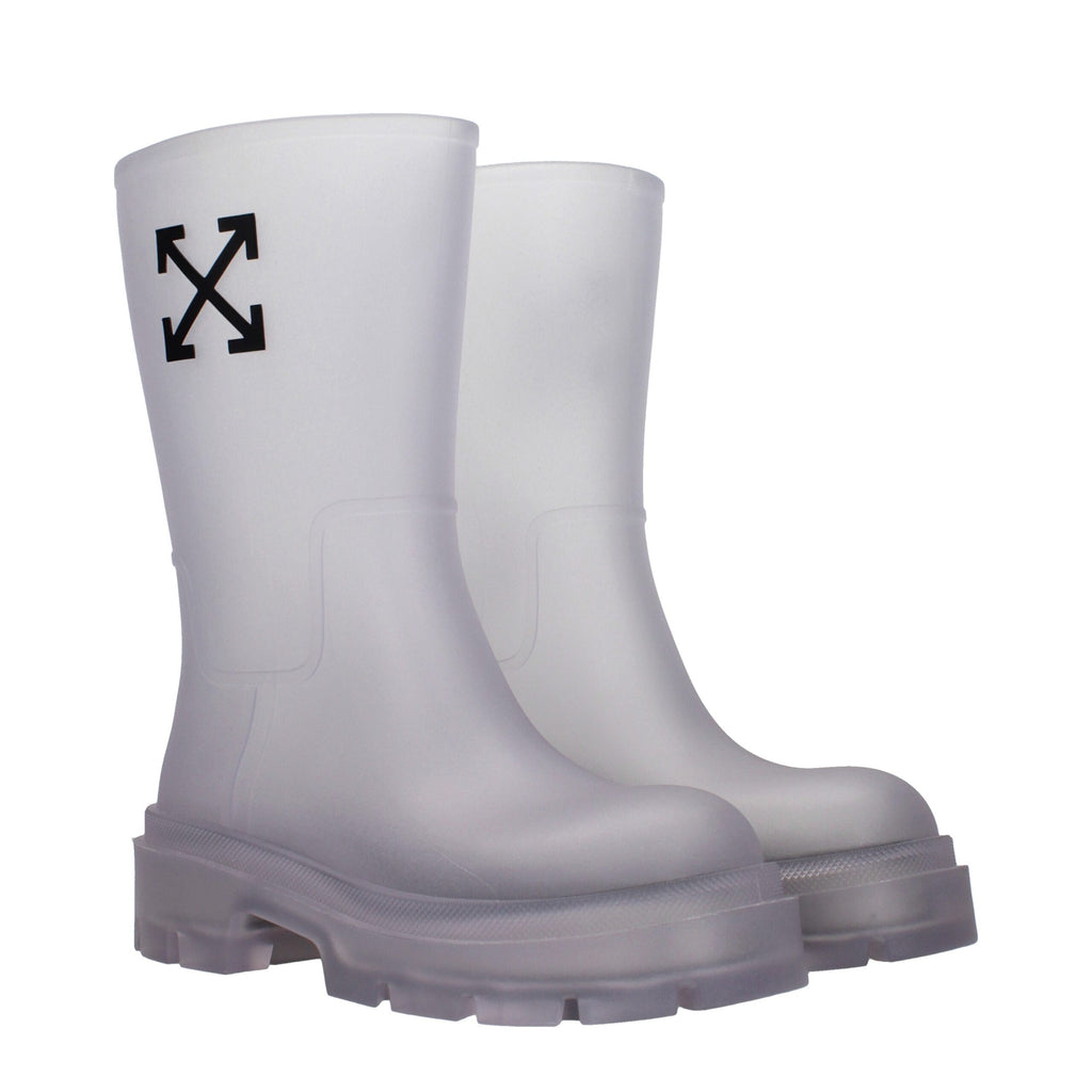 Off-White Transparent Pvc Ankle Boots