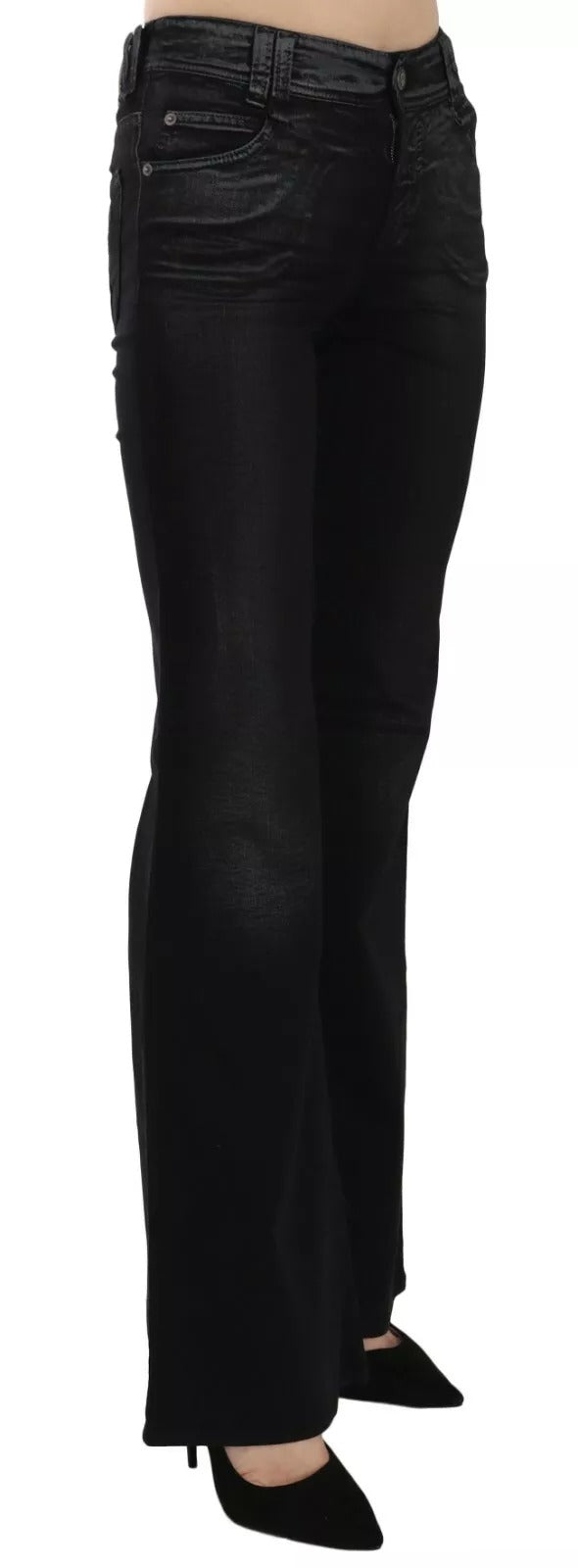 John Galliano Black Washed High Waist Flared Denim Casual Pants Jeans - BrandFit 88