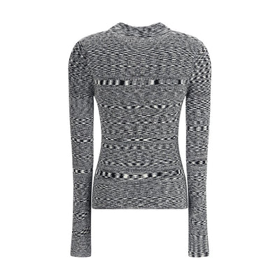 Ganni Black Viscose Polo Shirt