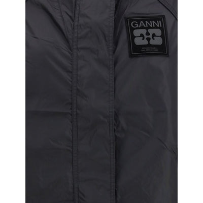 Ganni Black Nylon Shell Jacket
