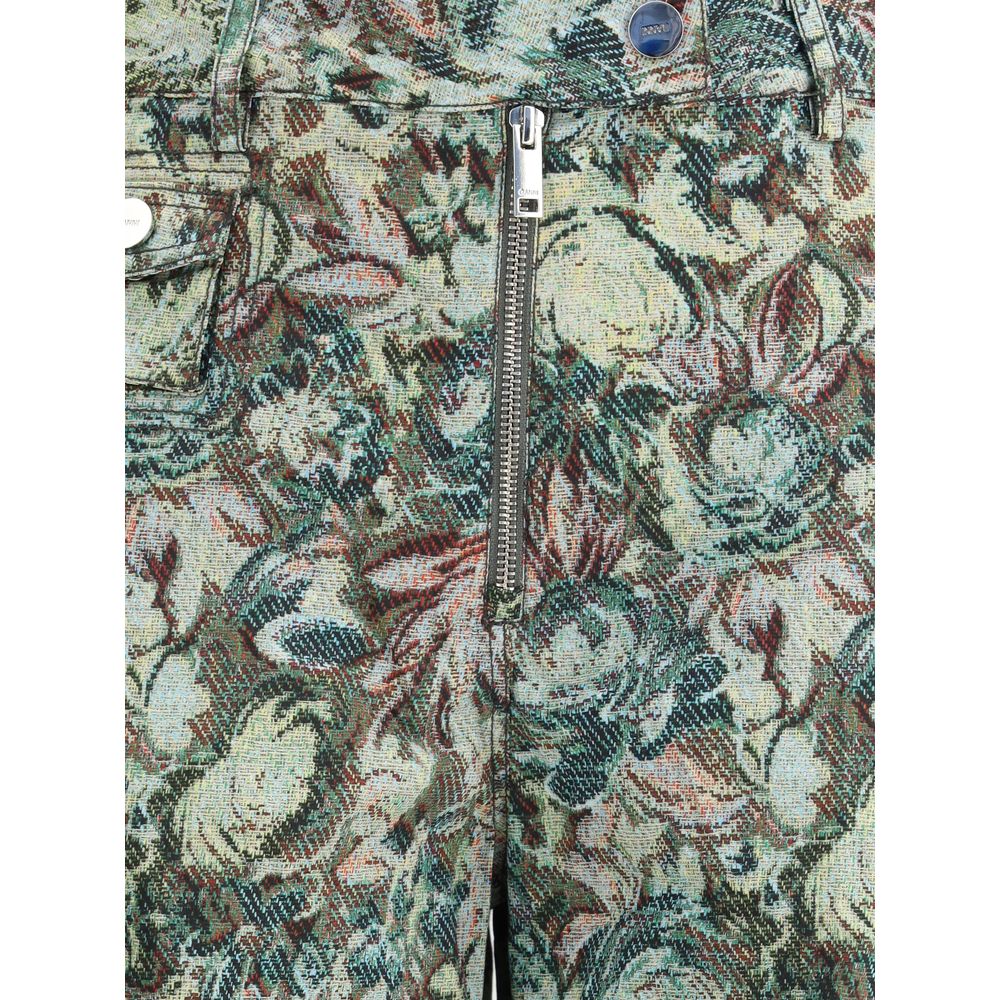 Ganni Multicolor Cotton Casual Pants