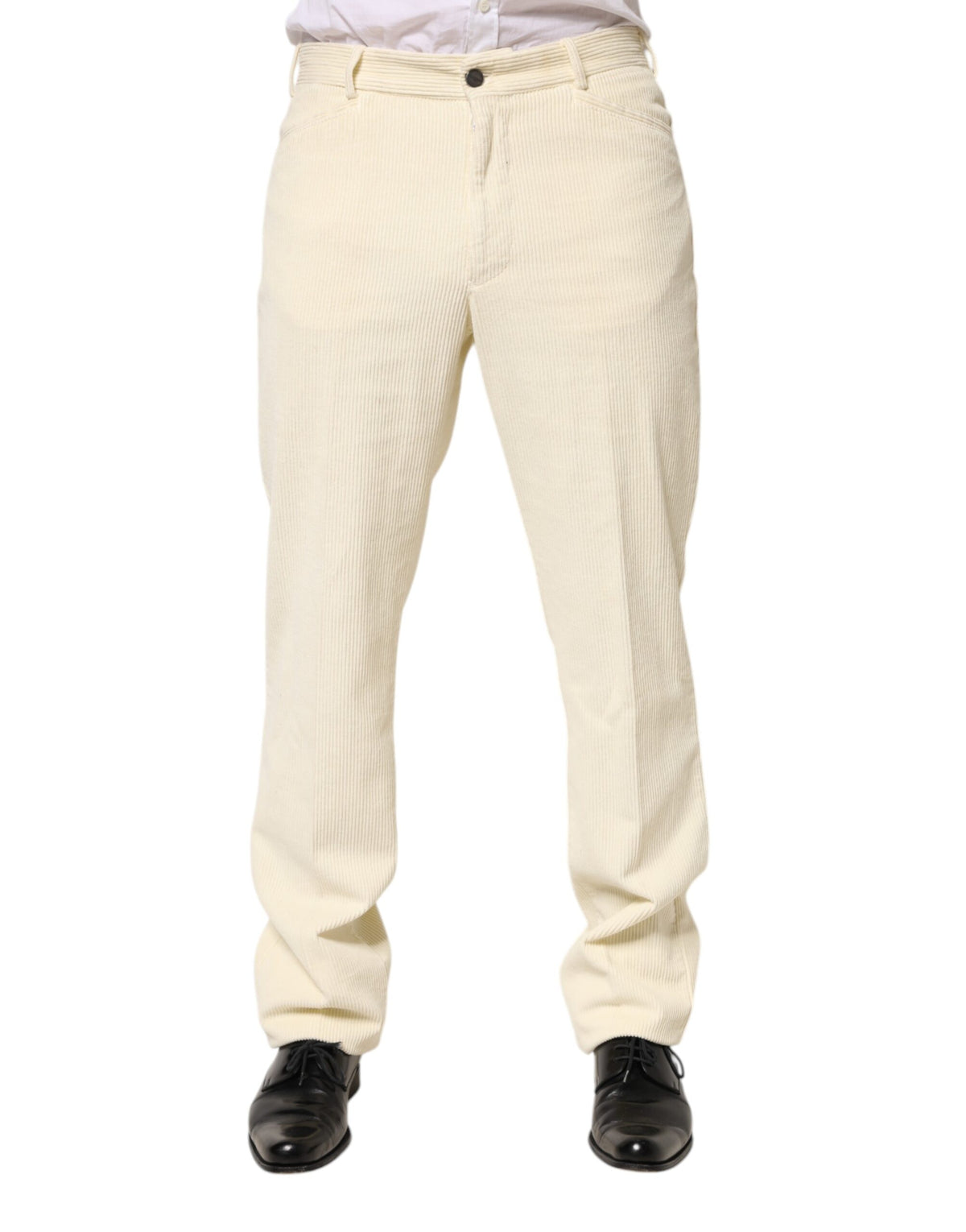Burberry Beige Corduroy Cotton Straight Men Trouser Pants - BrandFit 88