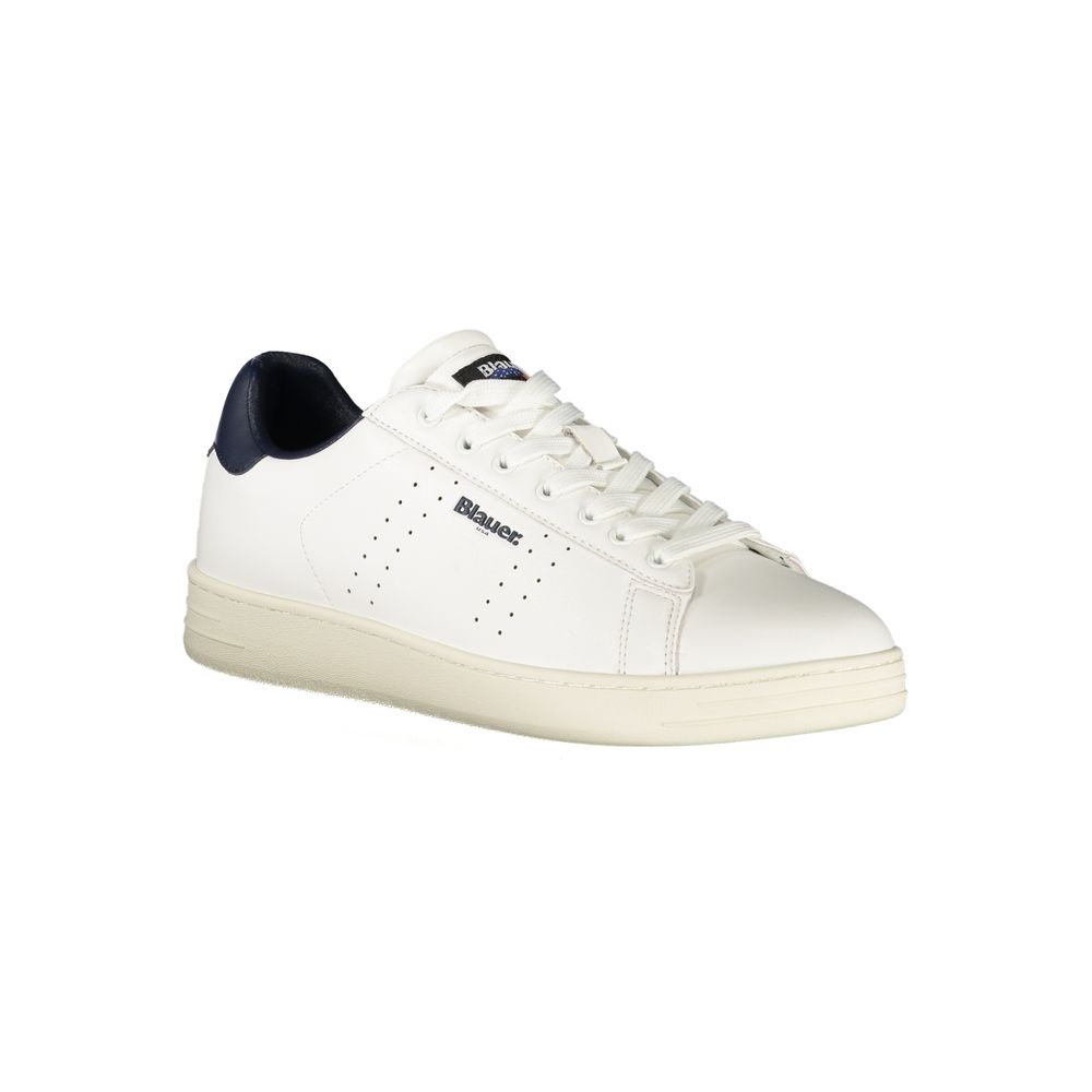 Blauer White Polyurethane Men's Sneaker