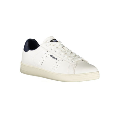Blauer White Leather Men Sneaker