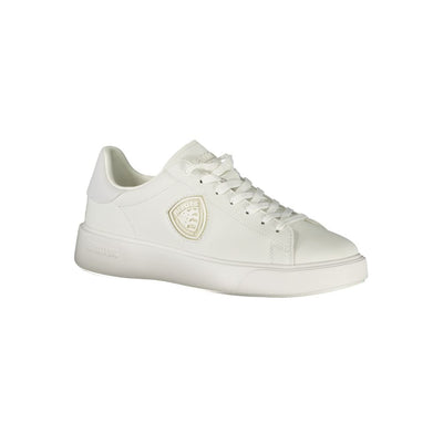 Blauer White Leather Men Sneaker