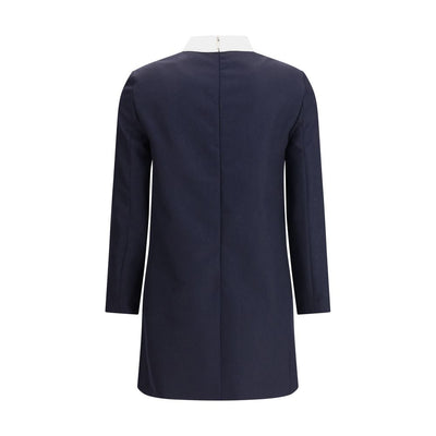 Thom Browne Blue Fleece Wool Casual Dress