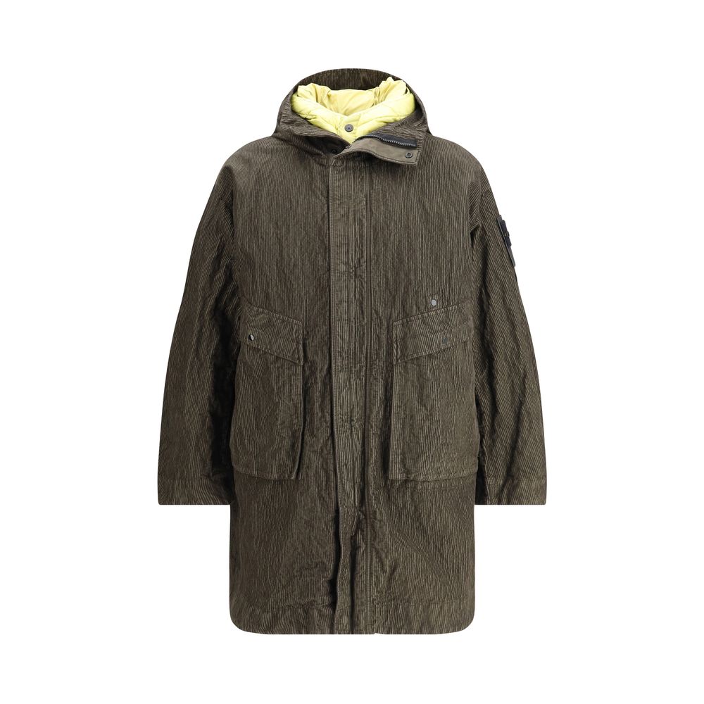 Stone Island Green Cotton Coat