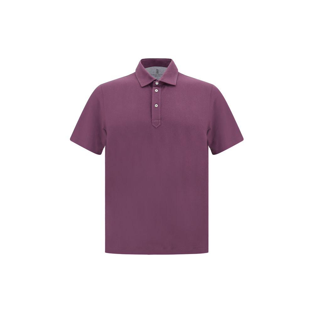 Brunello Cucinelli Purple Cotton Polo Shirt