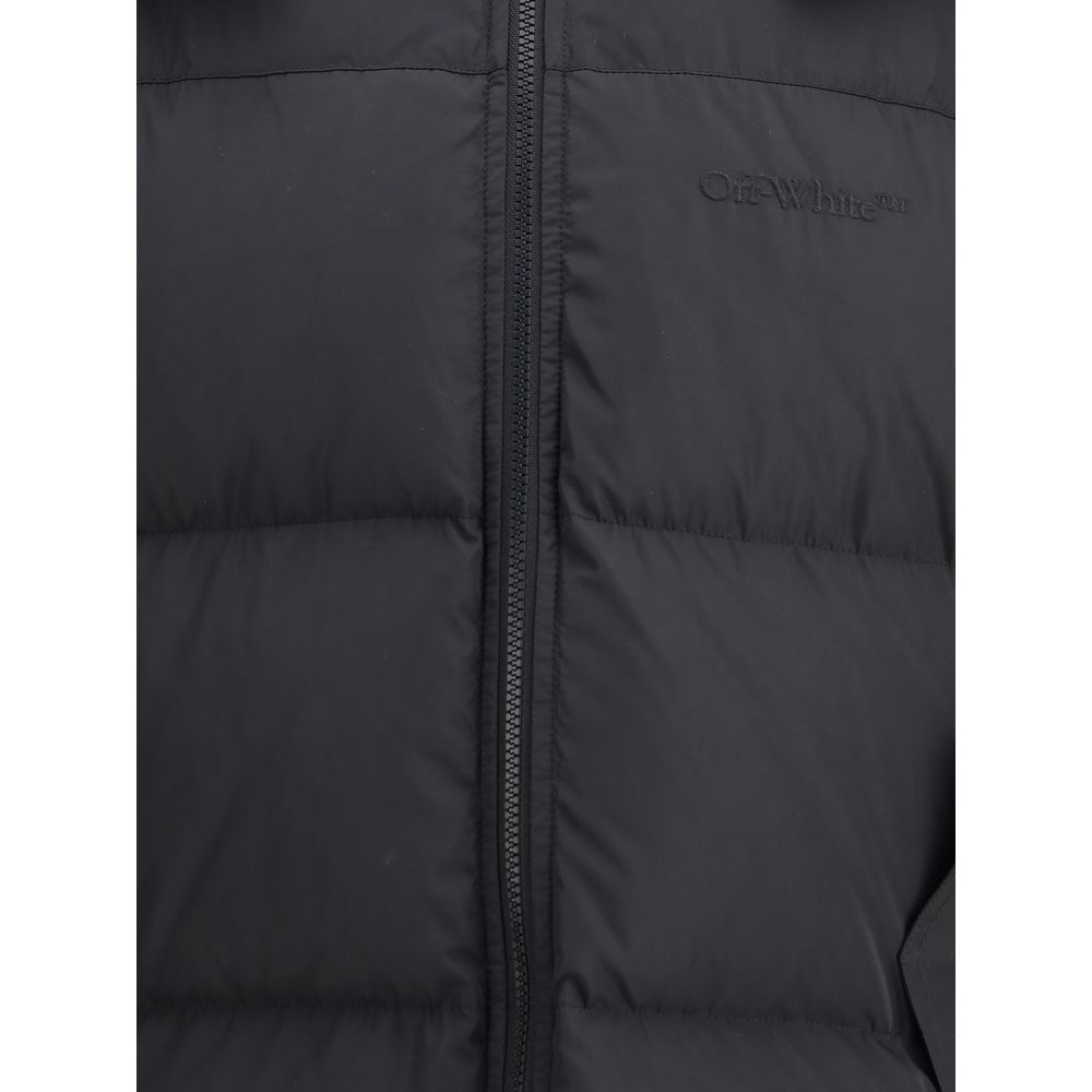 Off-White Black Polyester Full-Length Jacket