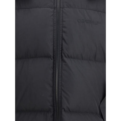 Off-White Black Polyester Full-Length Jacket
