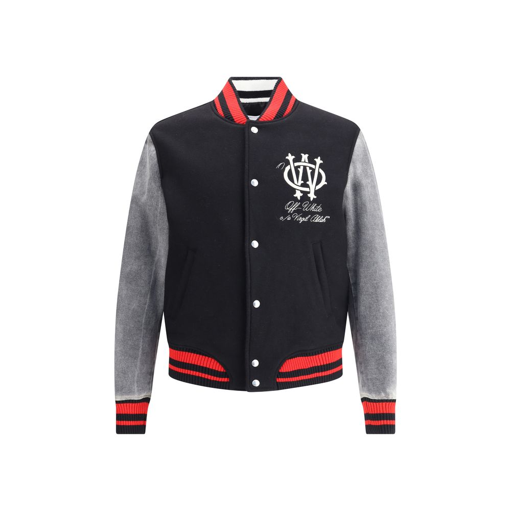 Off-White Black Fleece Wool Jackets And Coat