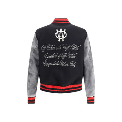 Off-White Black Fleece Wool Jackets And Coat