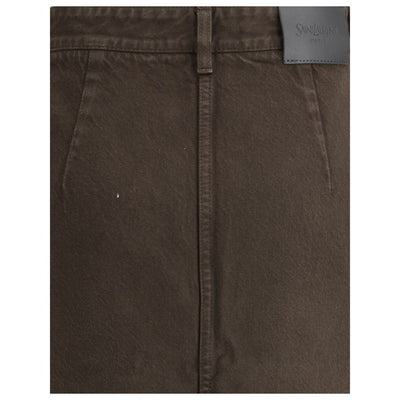 Saint Laurent Brown Denim Skirt